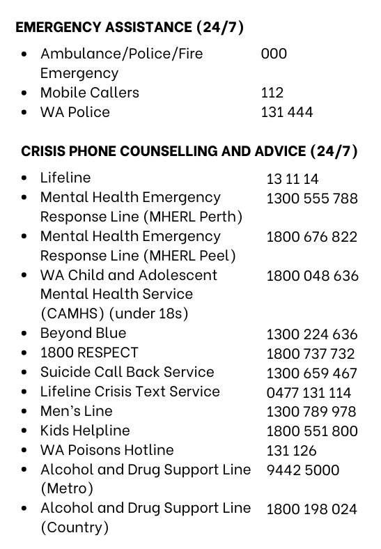 Emergency Contact numbers